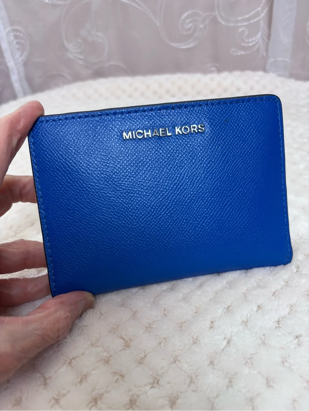 Michael Kors Jet Set Saffiano Bright Blue Bifold Wallet